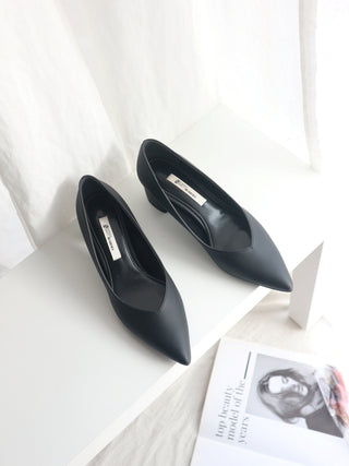Buy black Handmade 5cm Block Heels Pump Shoes for Women