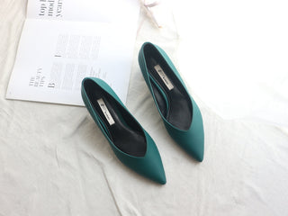 Buy green Handmade 5cm Block Heels Pump Shoes for Women