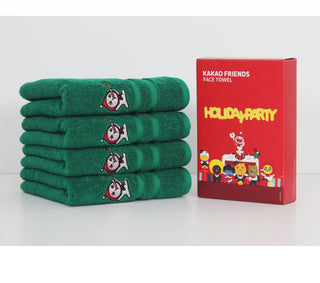 Buy apeach-green [Kakao friends] Daily Face Wash towel Christmas edition 100% cotton 洗面細毛巾 聖誕節