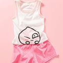 Big Face Sleeveless Shirt and Pants Set _ Apeach